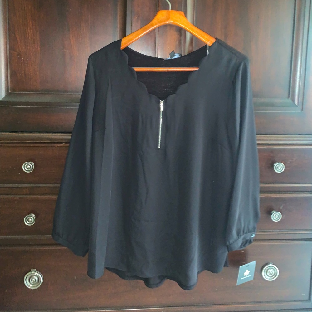 FORTUNE+IVY, Black, XL, Long Sleeve, Blouse, Never worn